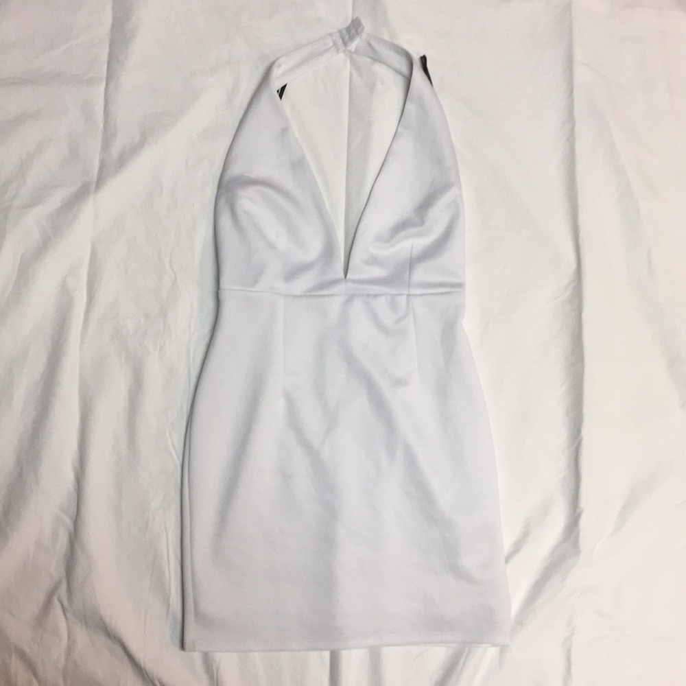 White Halter Top Bodycon Dress
